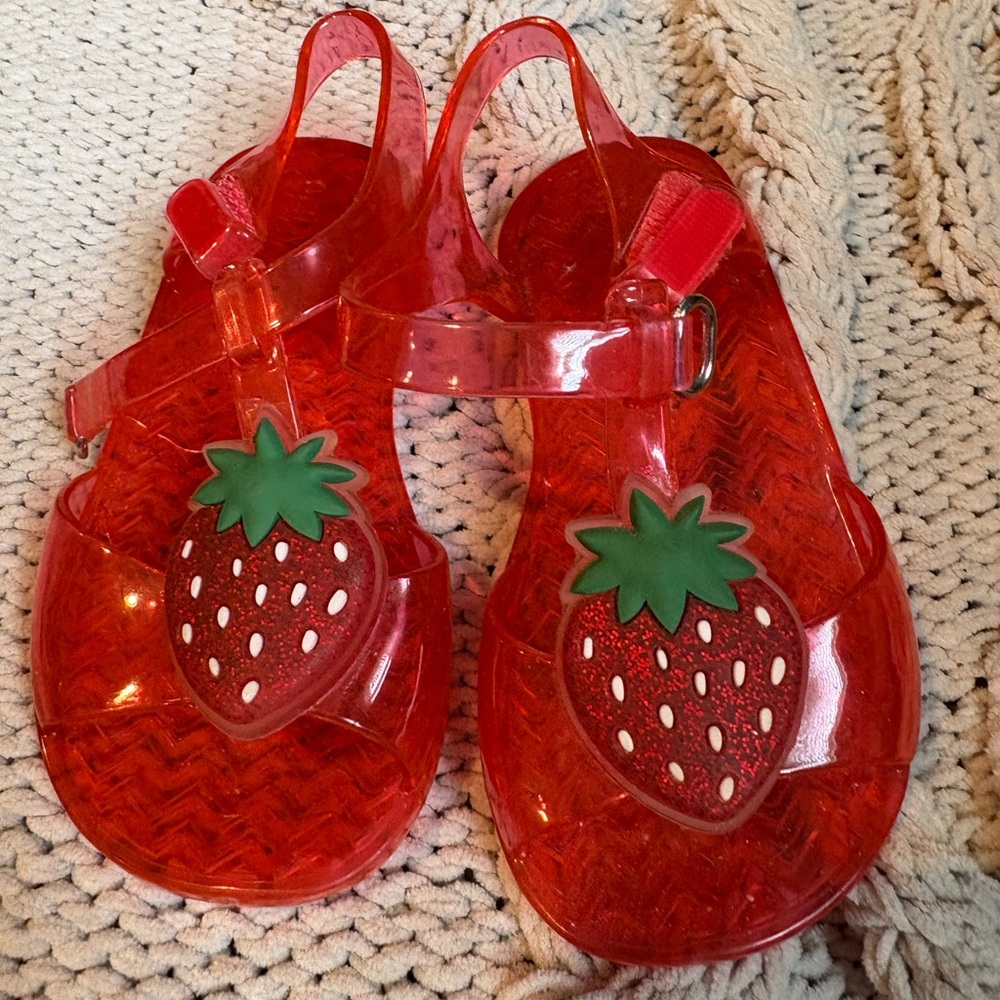 Old Navy Baby Strawberry Sandals - Vibrant Red and Green